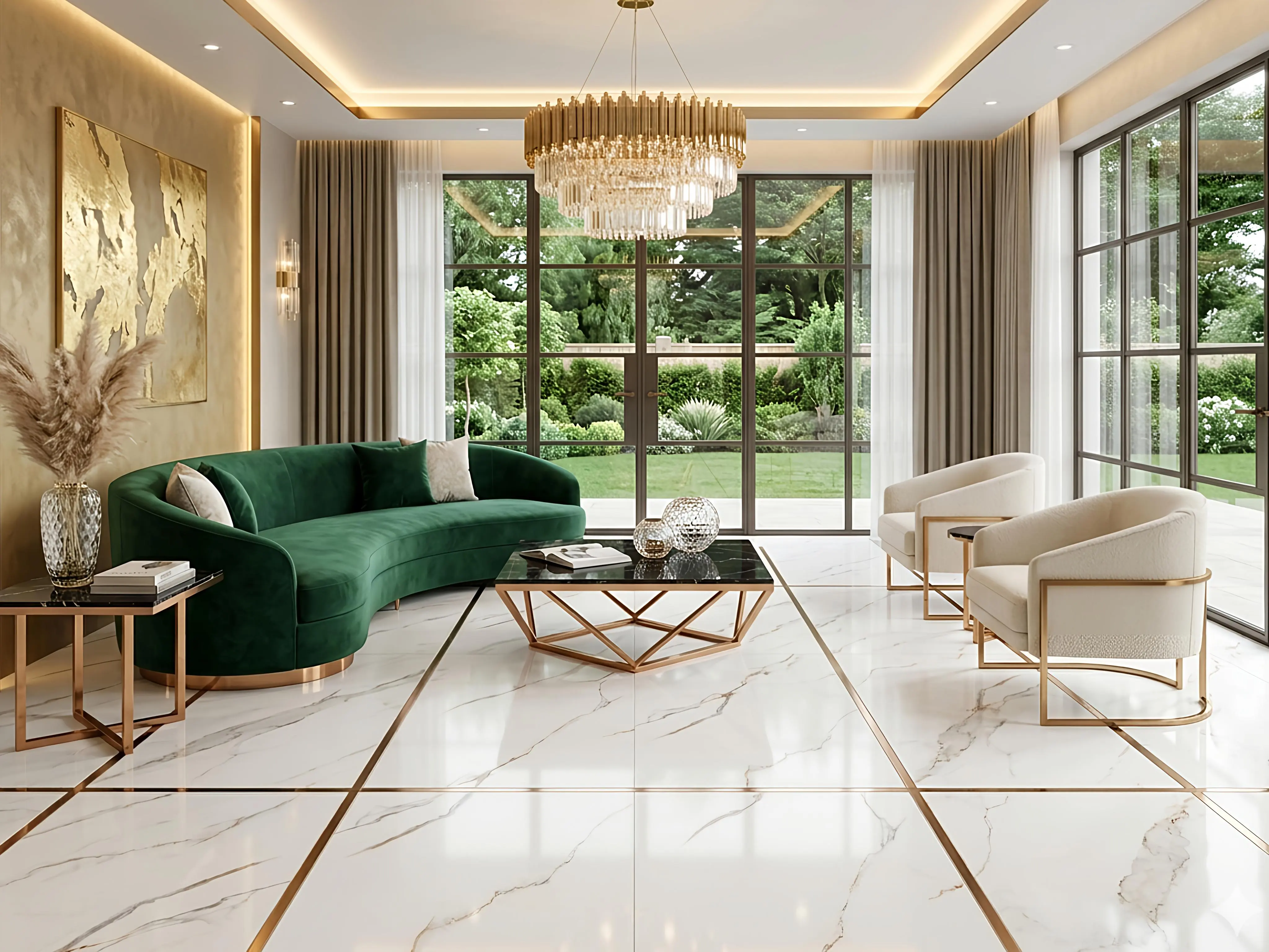 High Gloss Double Charge Vitrified Floor Tiles