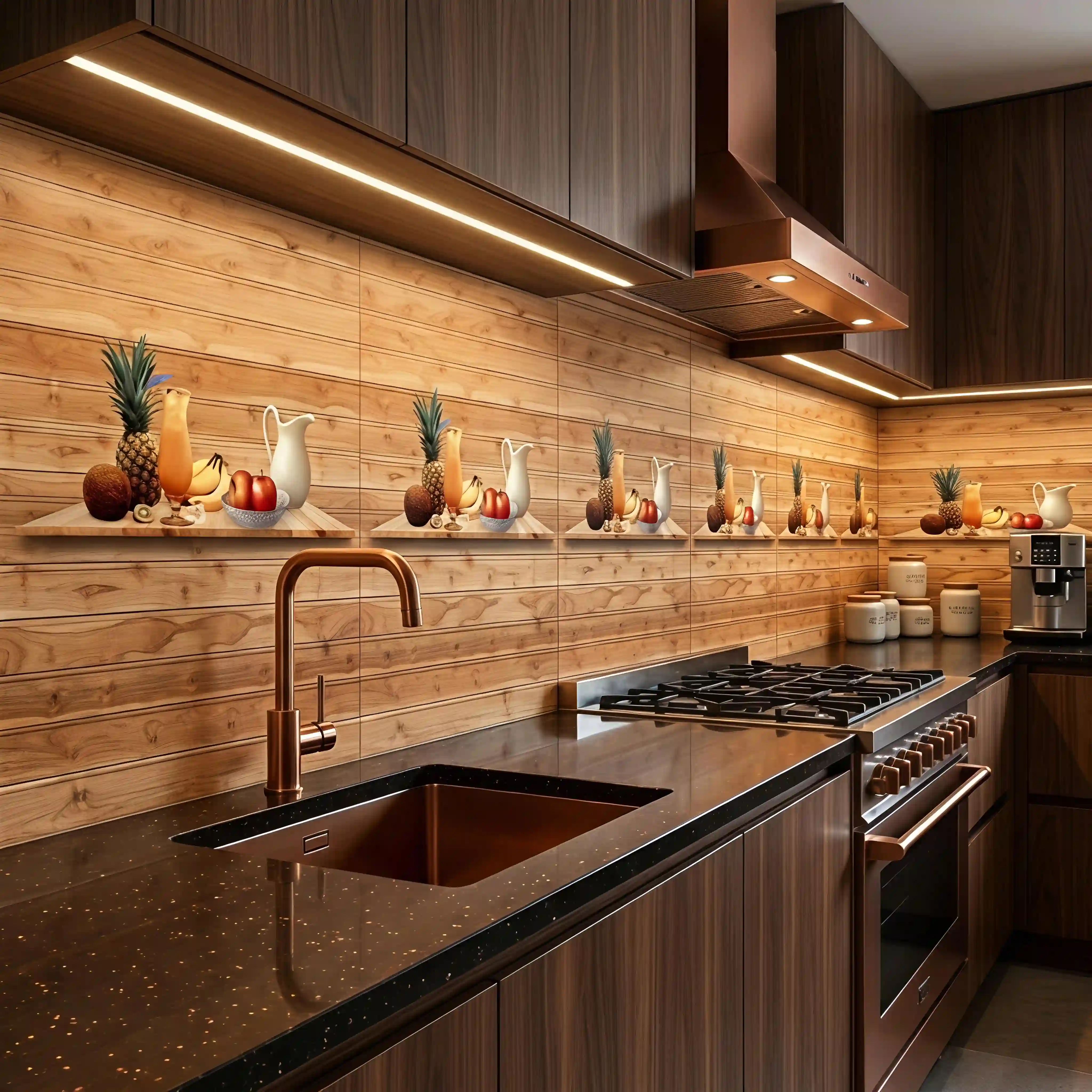 Contemporary Kitchen Backsplash and Wall Tiles Setup